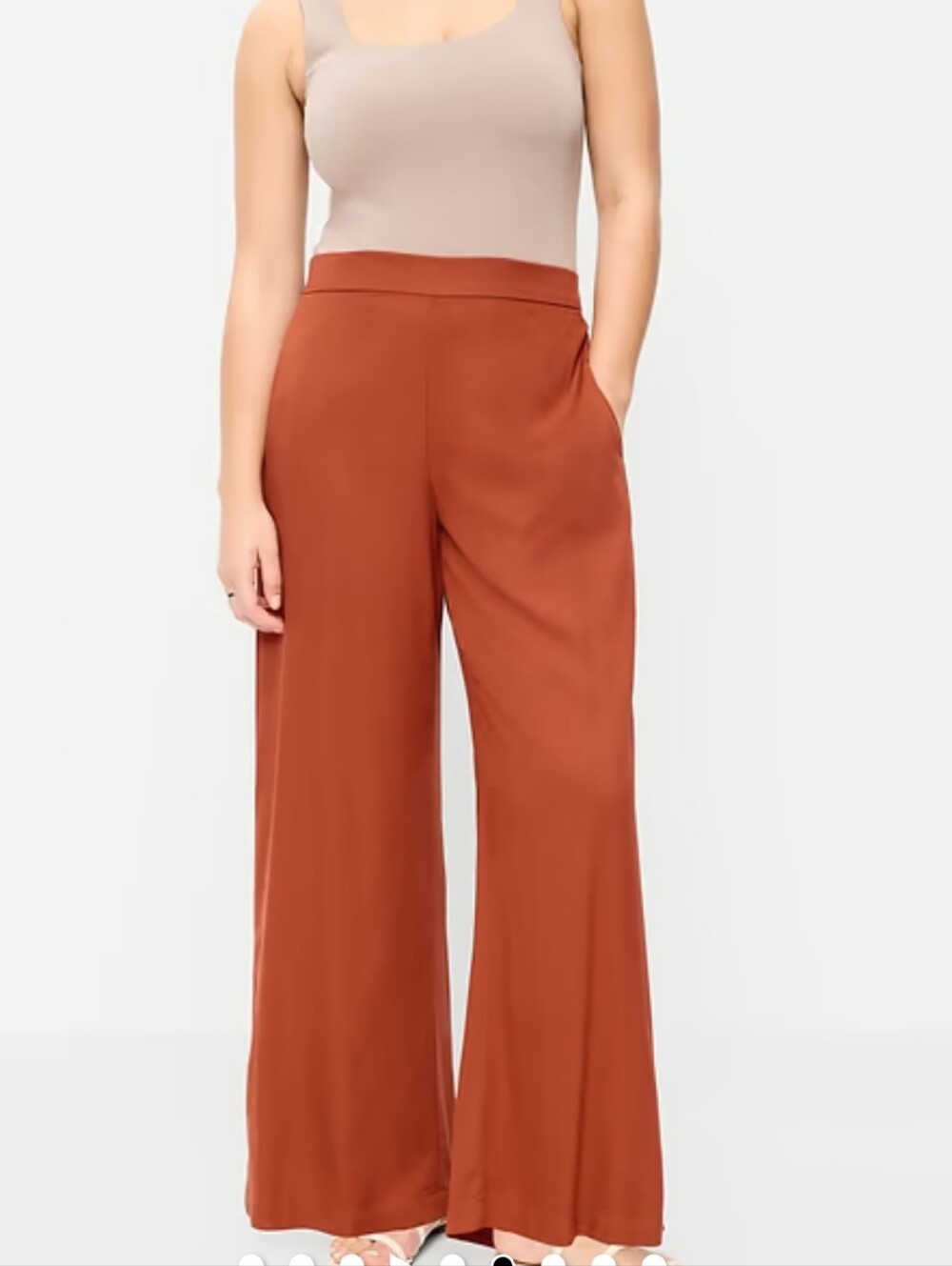 Wide-Leg Rust Women's Pants